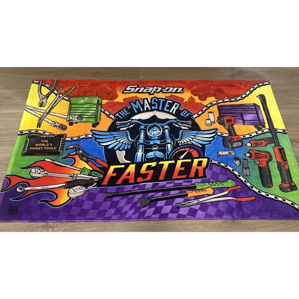 2026 Limited Edition Snap-on "The Master of Faster" 100% Cotton Beach Towel NEW